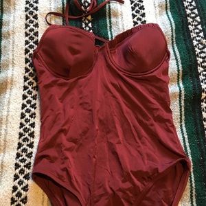 J.Crew One-Piece Maroon Swimsuit Size 10